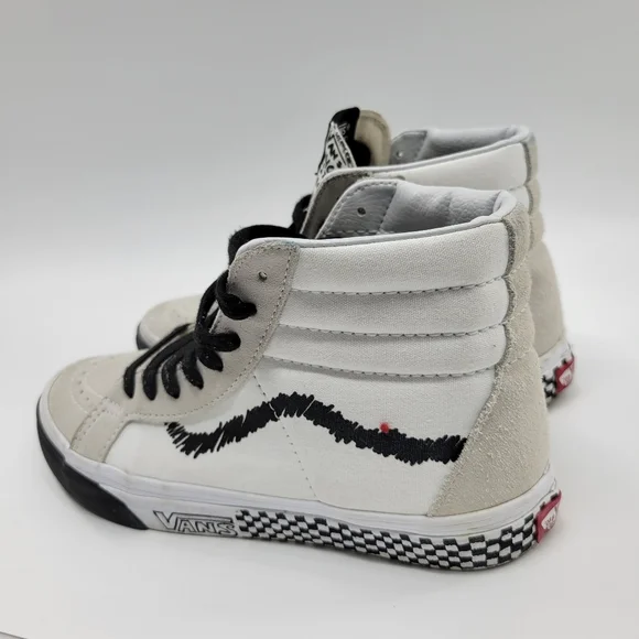 Vans. Unisex SK8-Hi Reissue DIY Black/ True White Skate Shoe - Picture 7 of 12